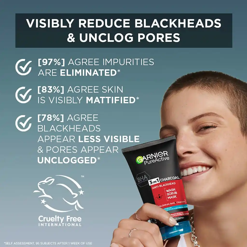 garnier charcoal wash x3