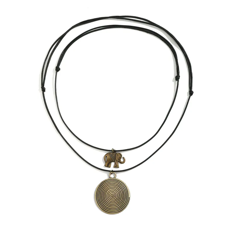 Retro-Round-Butterfly-Elephant-Alloy-Leather-Wax-Line-Women-s-Necklace (2)