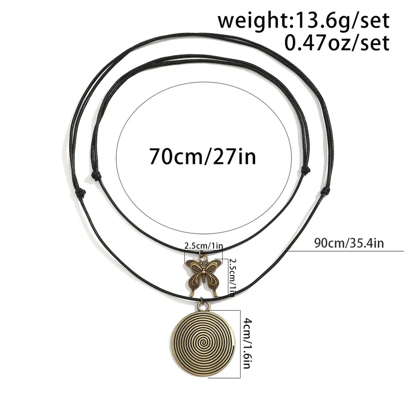 Retro-Round-Butterfly-Elephant-Alloy-Leather-Wax-Line-Women-s-Necklace (4)