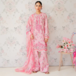 Afrozeh- The floral charm unstitched lawn – Begonia