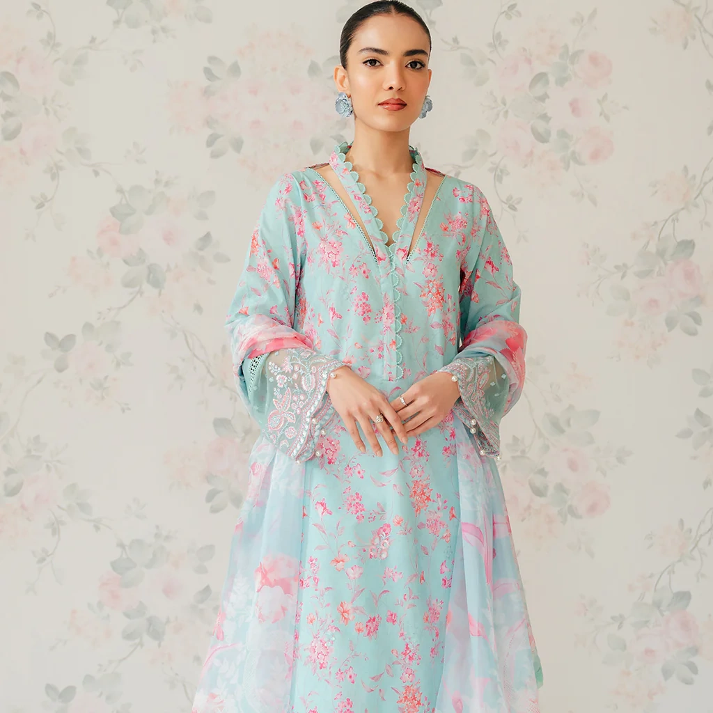 Afrozeh- The floral charm unstitched lawn – Bali