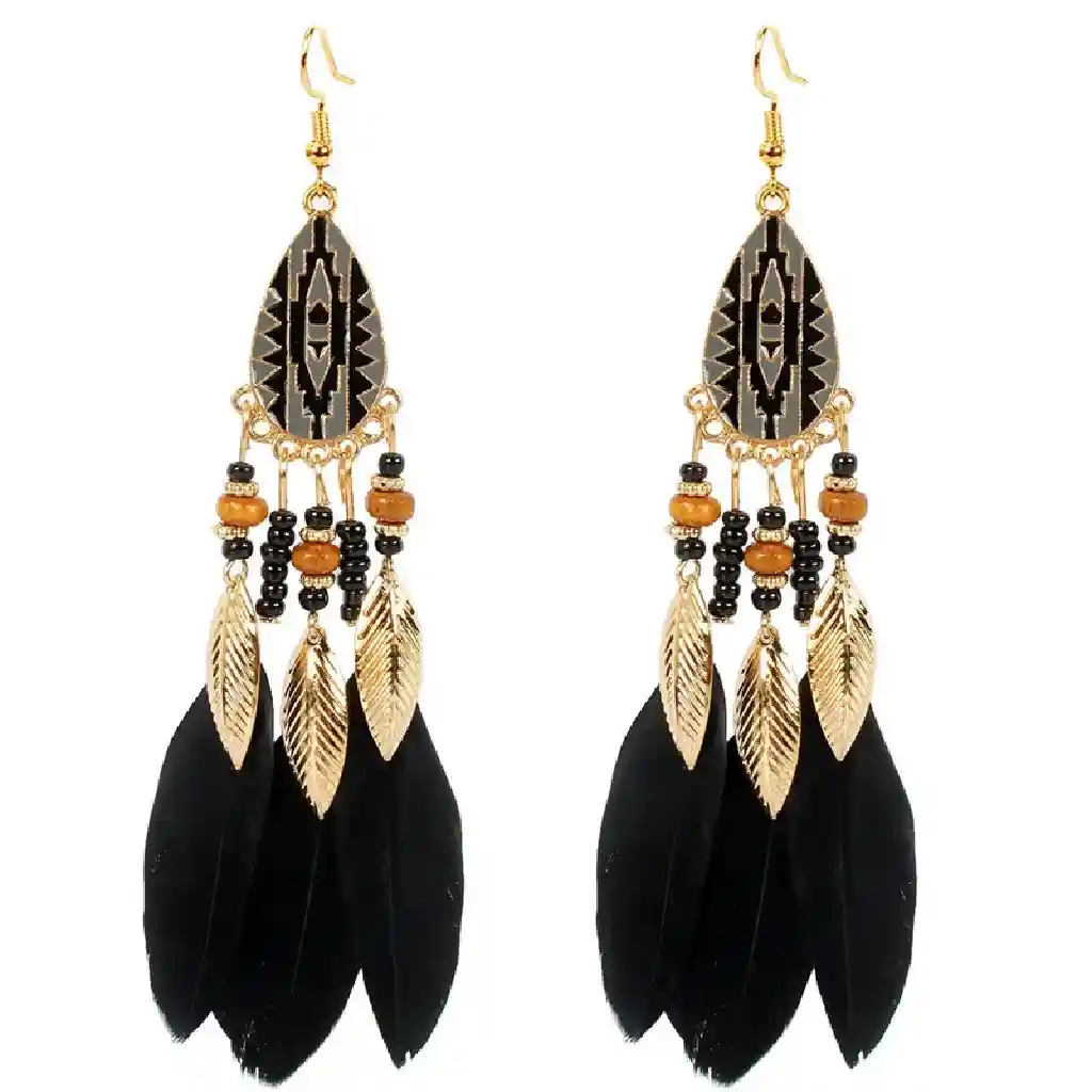 feathe earringblack