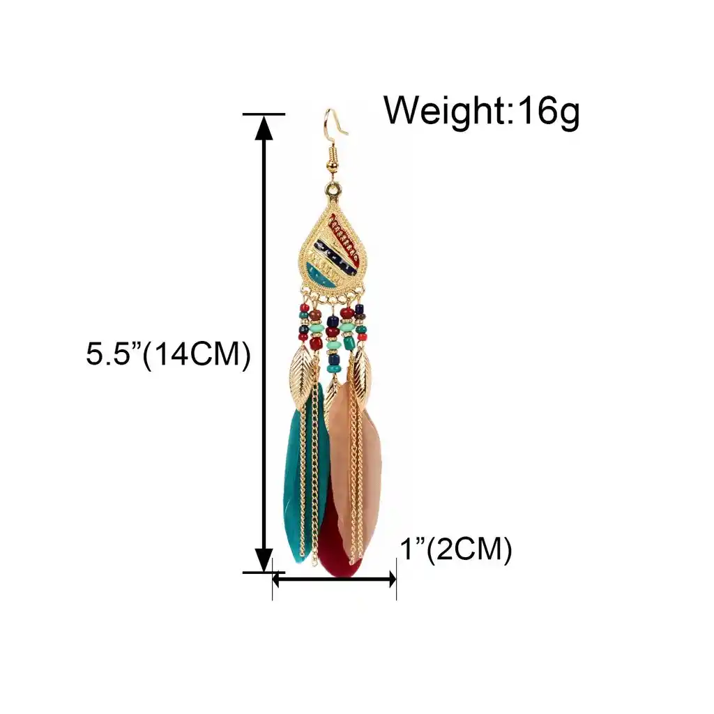 feather arrings size