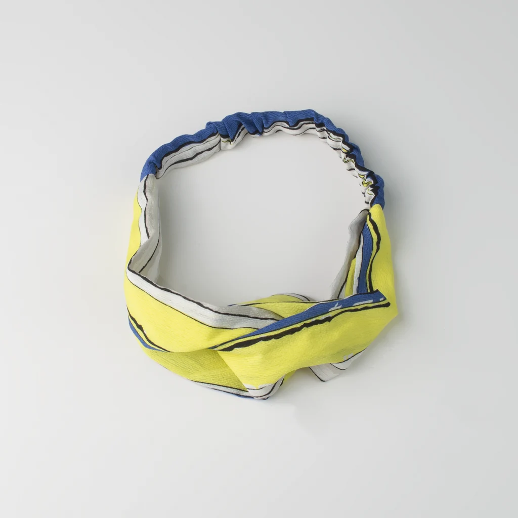 Elastic headband yellow stripe1