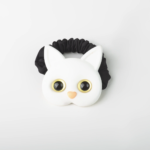 Cat acrylic handmade hair tie- White