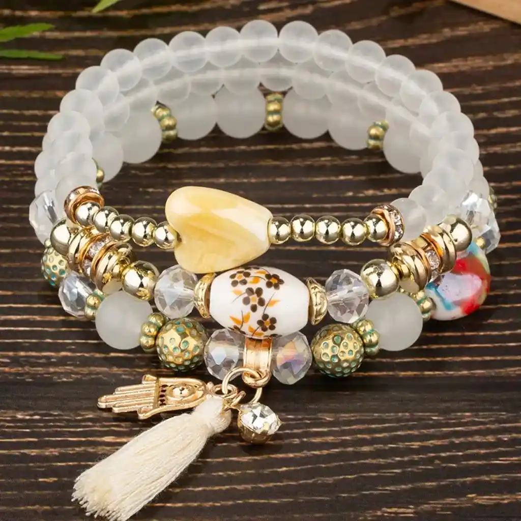 Sweet Palm Alloy Beaded Women's Bracelets